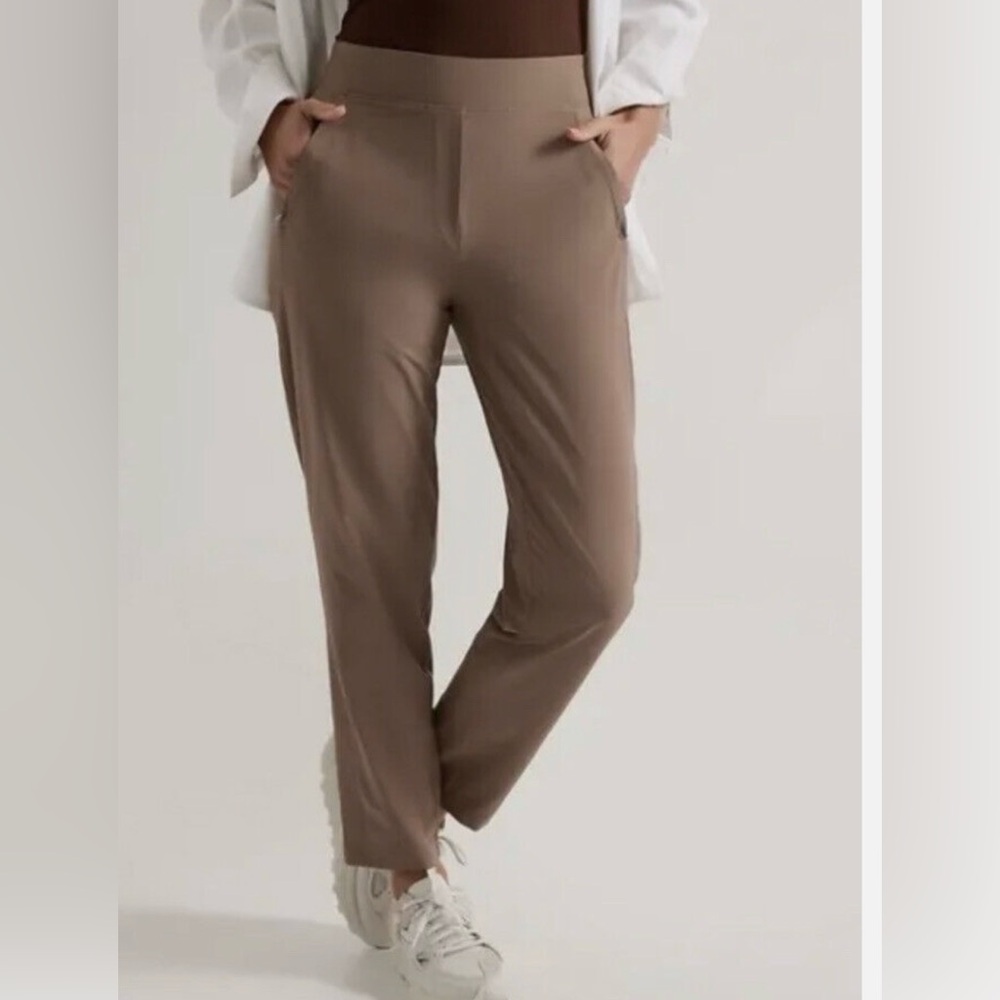 Athleta Brooklyn High Rise Lined Ankle Pants, 8T, Rustic Beige, NWT